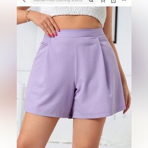 Plus Plicated Detail Wide Leg Shorts